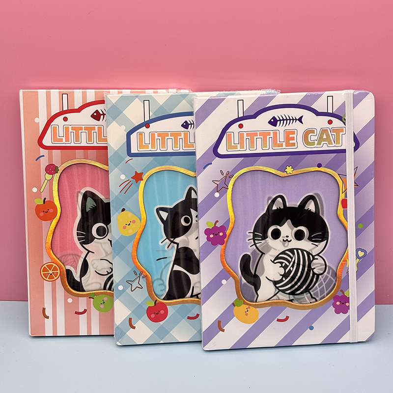 3D hardcover note book , cute cat design
